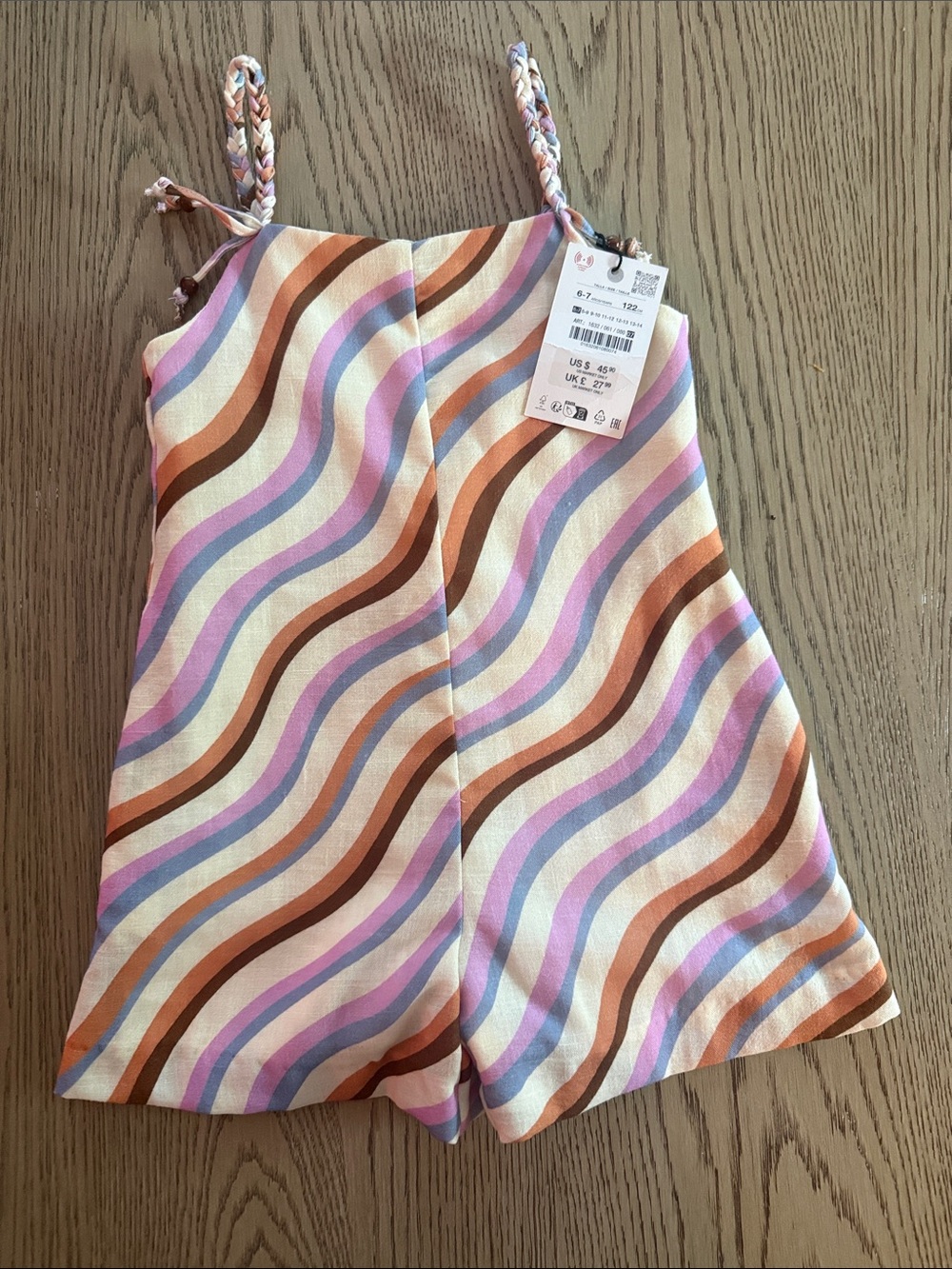 Zara Girls' Multicolor Striped Shirt - Pink, Blue, Orange, Cream